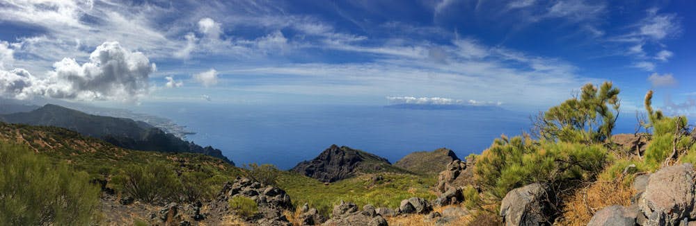 Panorama Guergues Steig con La Gomera y Costa Sur