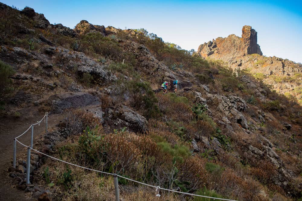 Sendero al inicio de la caminata por la subida de Abache desde Los Carrizales