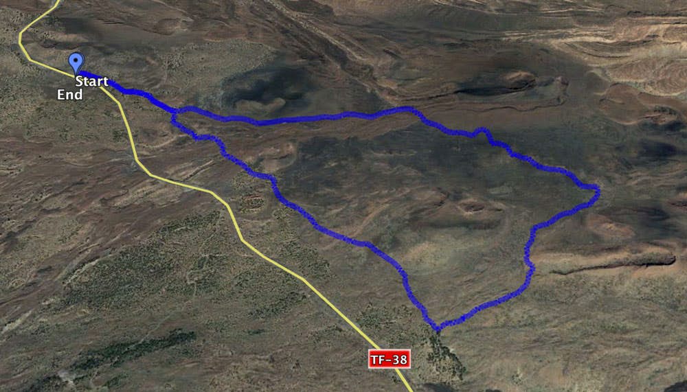 Track de la caminata alrededor de la Montaña de La Cruz de Tea