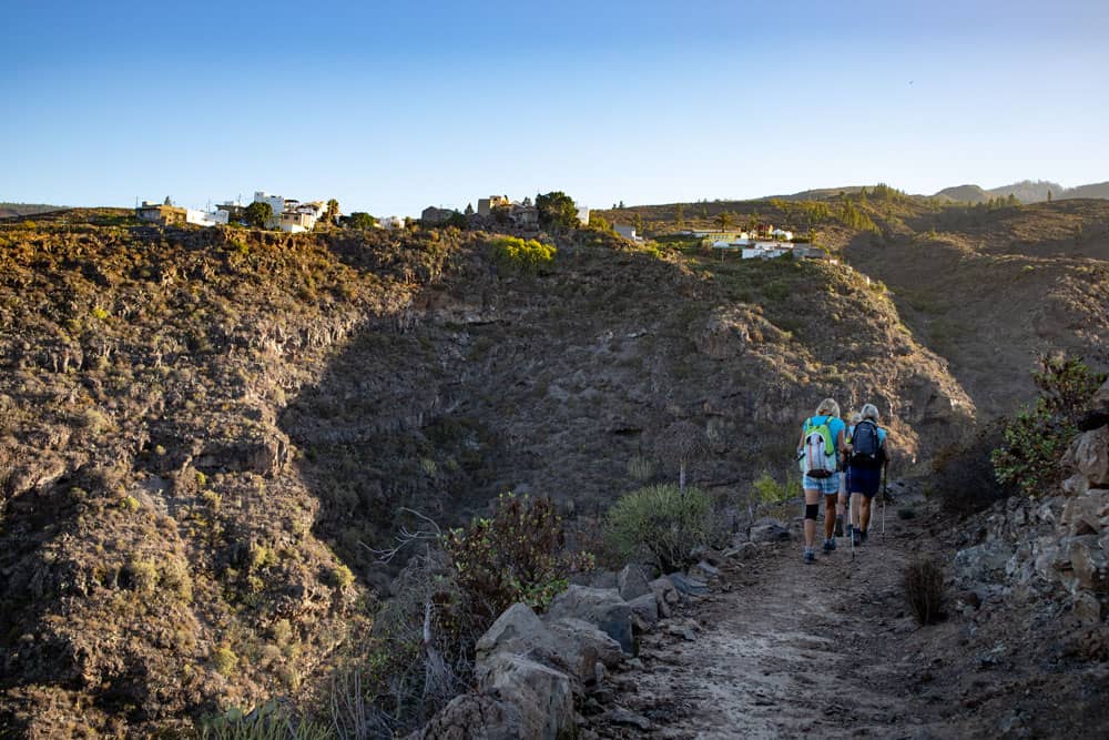 Start Wanderung zum Barranco Pozo - El Jaral auf der gegenüberliegenden Barranco Seite