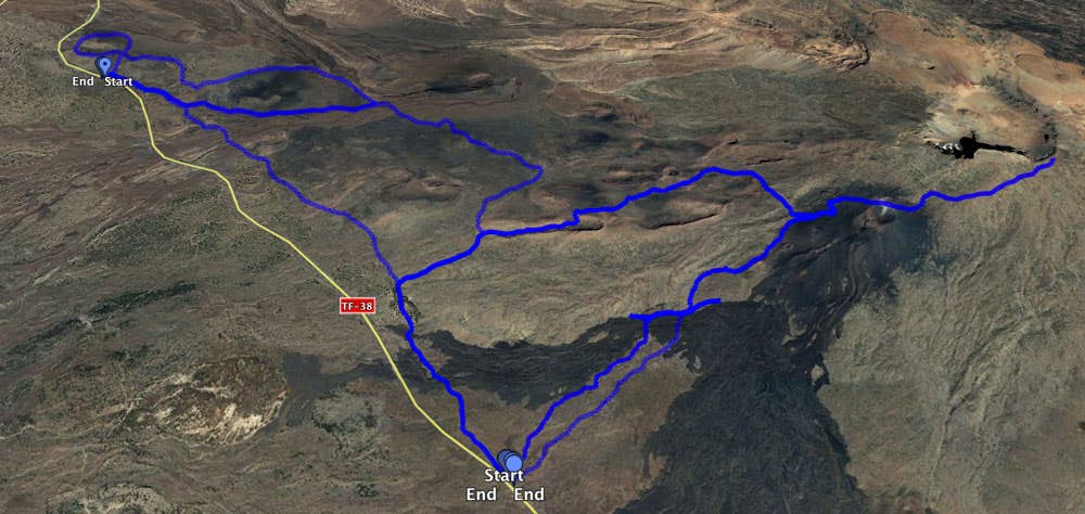 Track Montaña de La Cruz de Tea und Pico Viejo sowie Montaña Samara