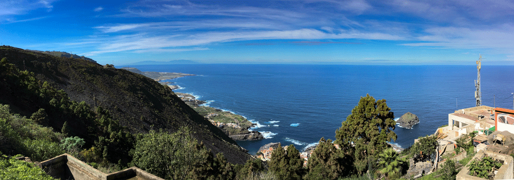 Vista panorámica desde las alturas de la costa de Garachico