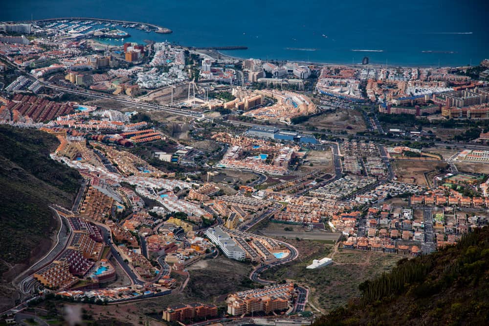 Vista de Los Christianos desde el Conde