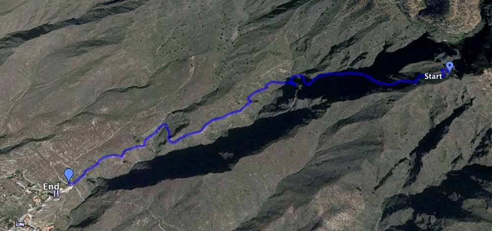 Track Wanderung Barranco del Infierno - alt