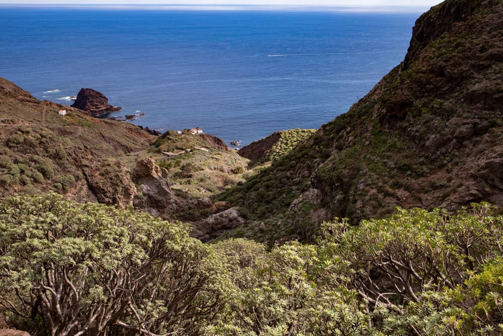 Vista desde el Barranco de Chamorga al Roque Bermejo