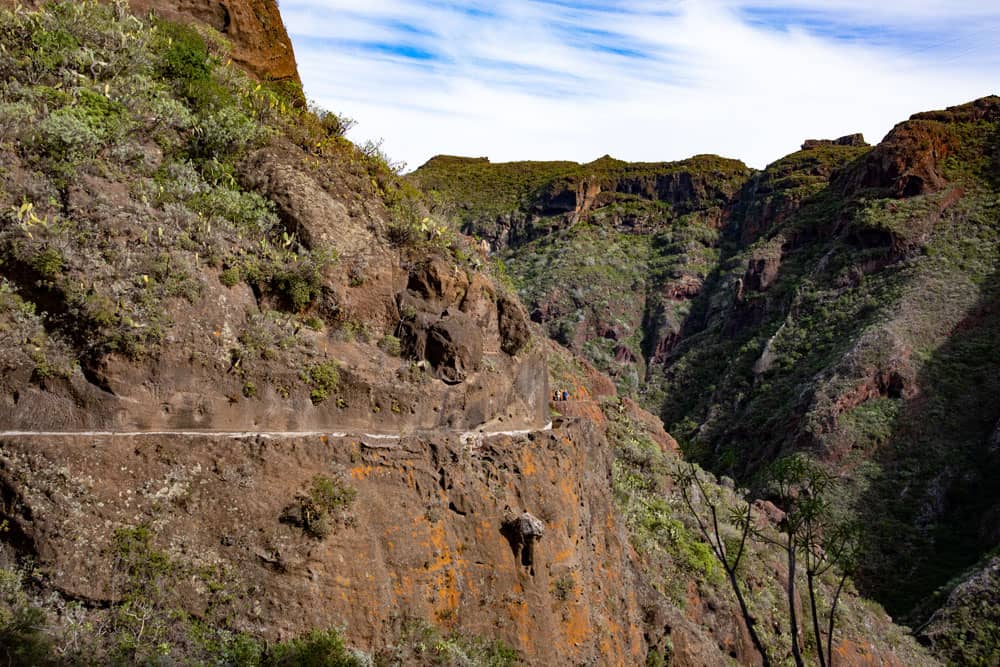 Camino del canal de Barranco Seco con excursionistas