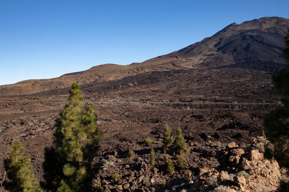 Montaña el Cedro - punto de partida del aparcamiento bajo el Teide Viejo