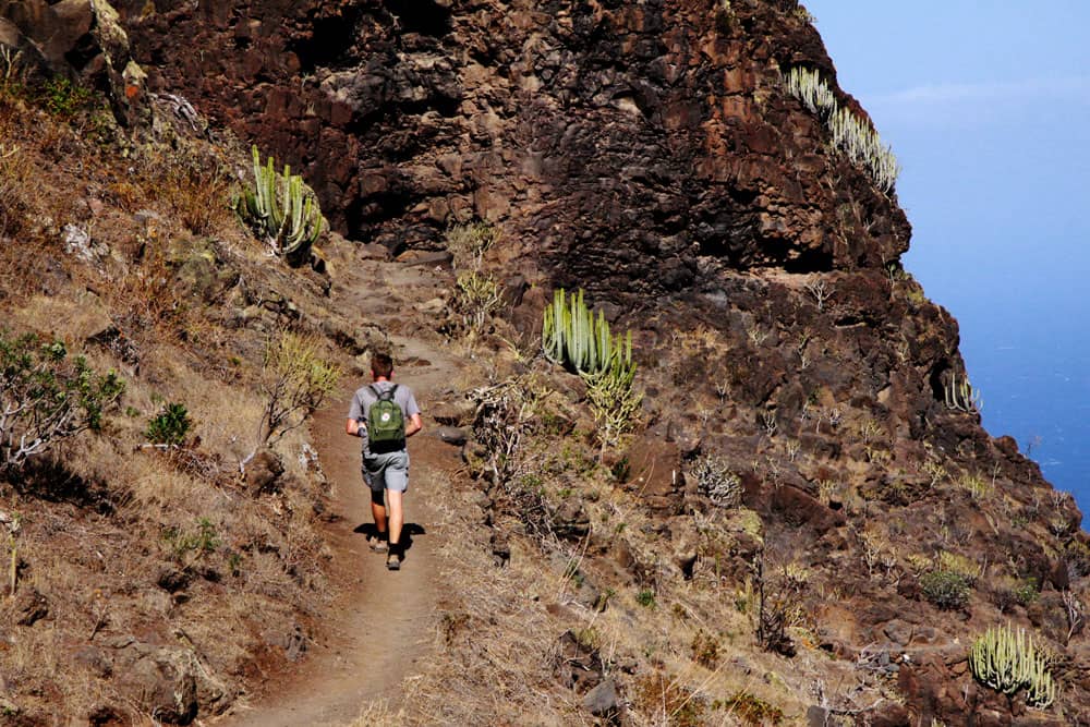 hiker on the path