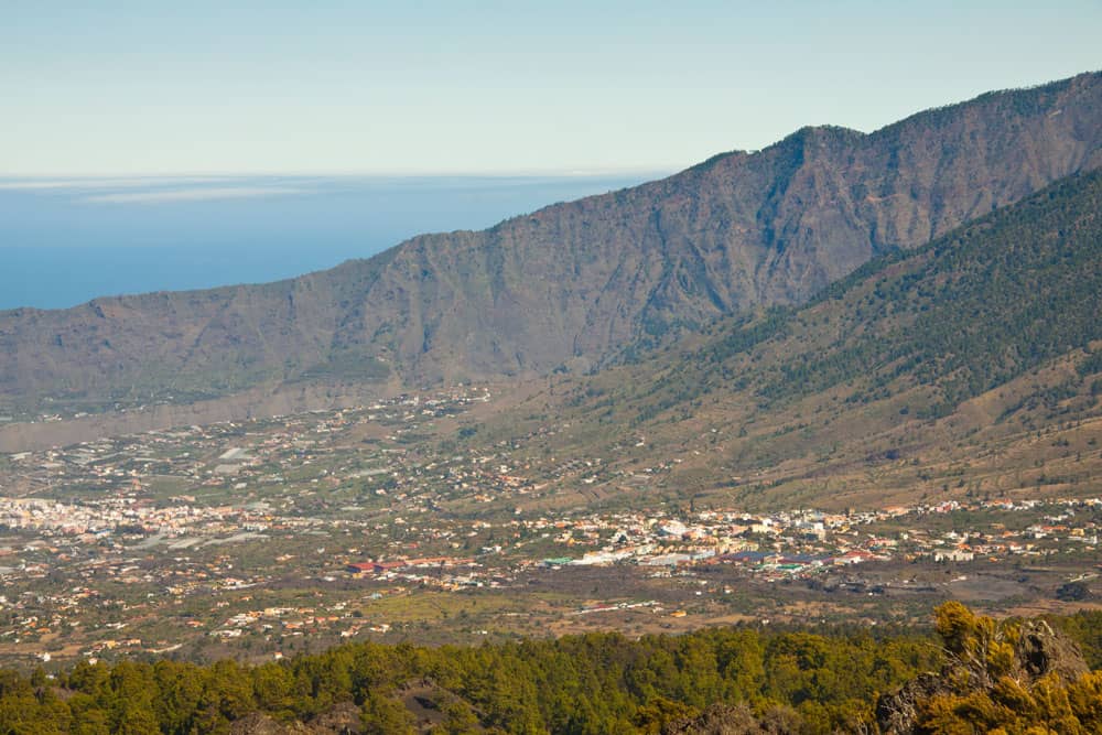 View from the height before El Pilar to the valley around Los Llanos