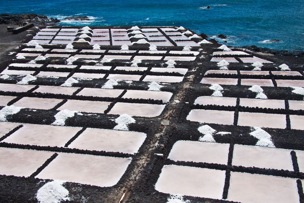 Salt flats at the Faro de Fuencaliente