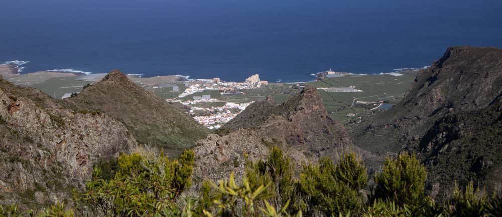 Vista panorámica de Punta del Hidalgo desde la altura