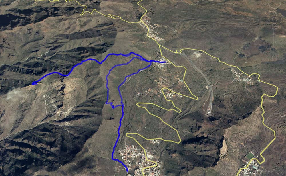 Variant: track El Molledo - Risco Blanco - plateau and circle Tamaimo - El Molledo