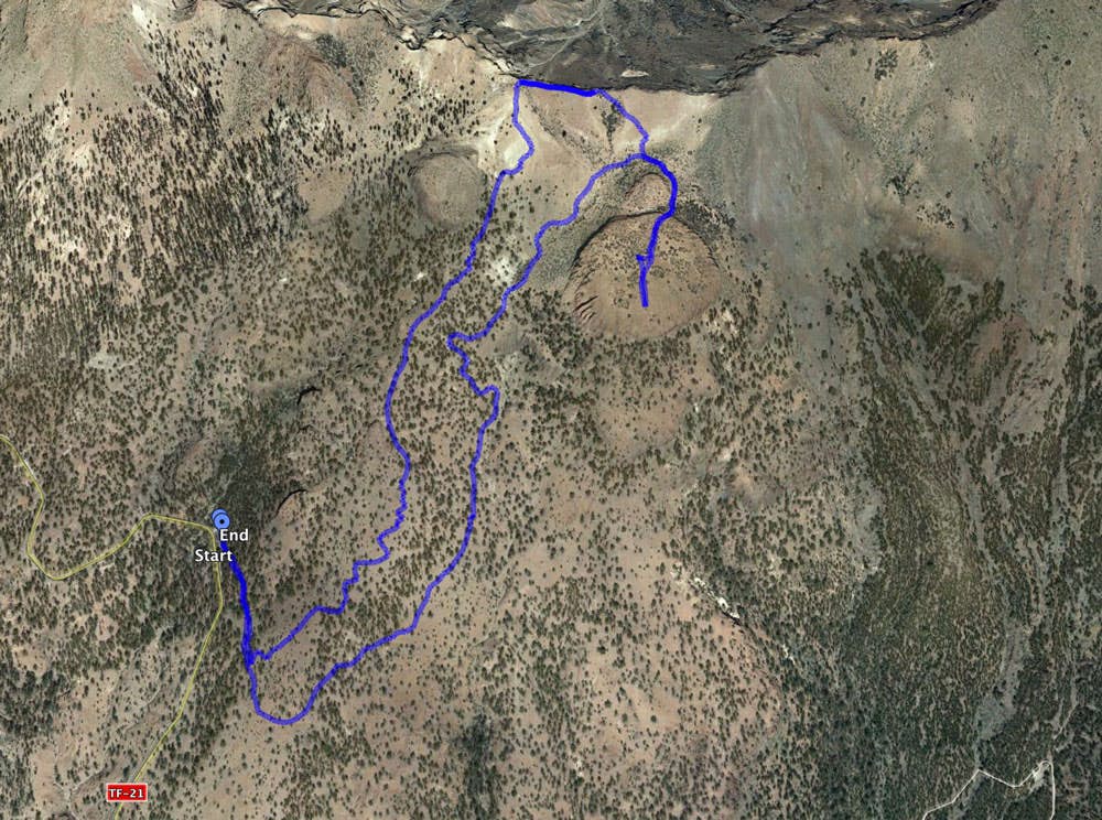 Track of the circular hike to the Sombrero de Chasna