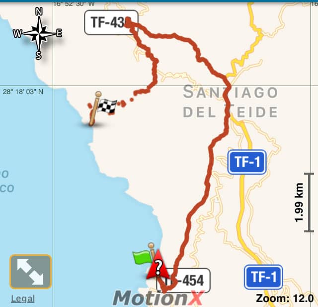 track of the whole roundtrip from Los Gigantes to Masca