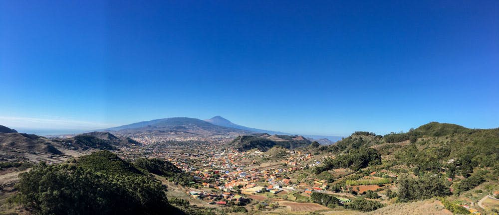 Anaga: view from the mirador to La Laguna and Teide