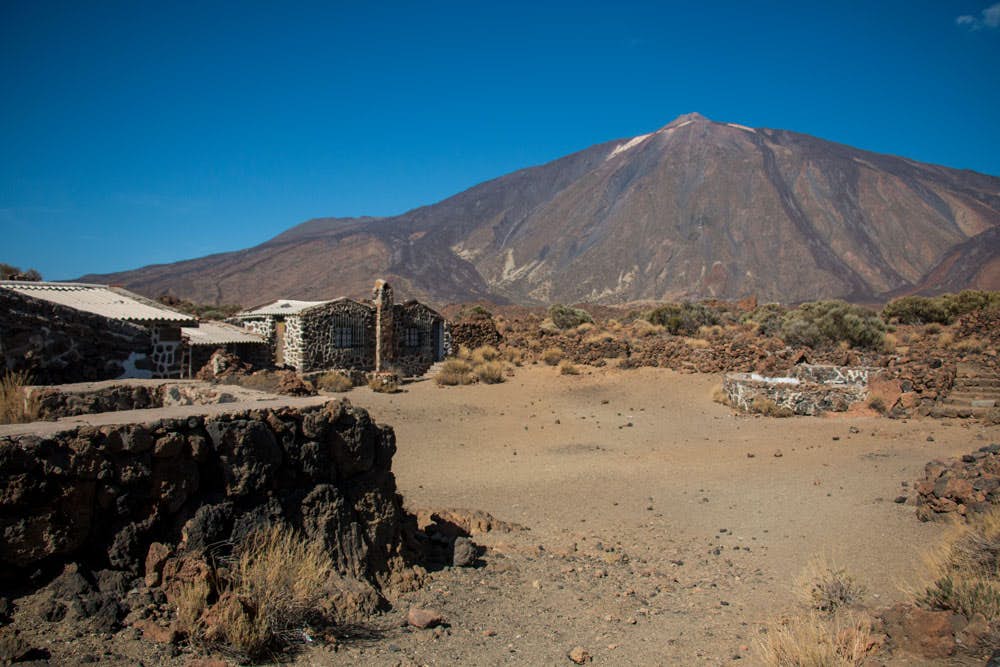 the former ruined houses below the Teide on hiking trail 16