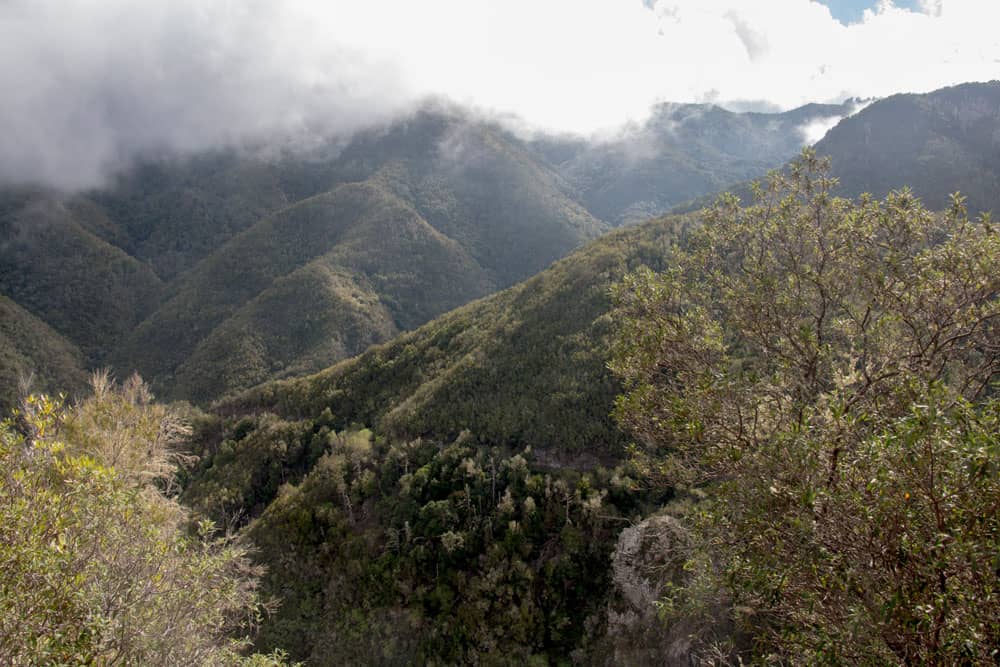 clouds over the mountains on the cuevas negra hike