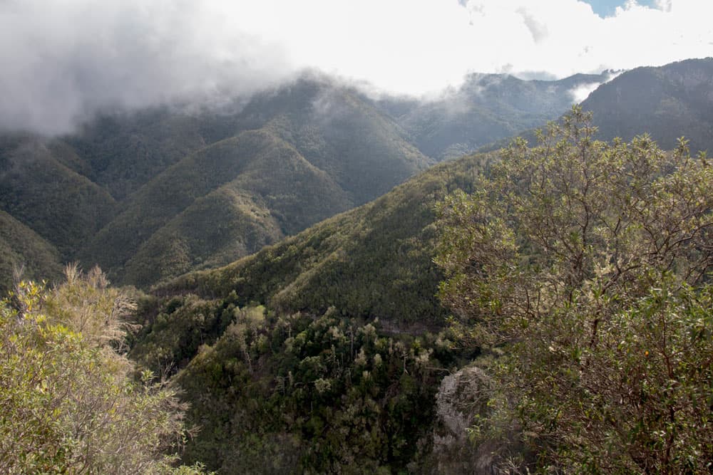 clouds over the mountains on the cuevas negra hike
