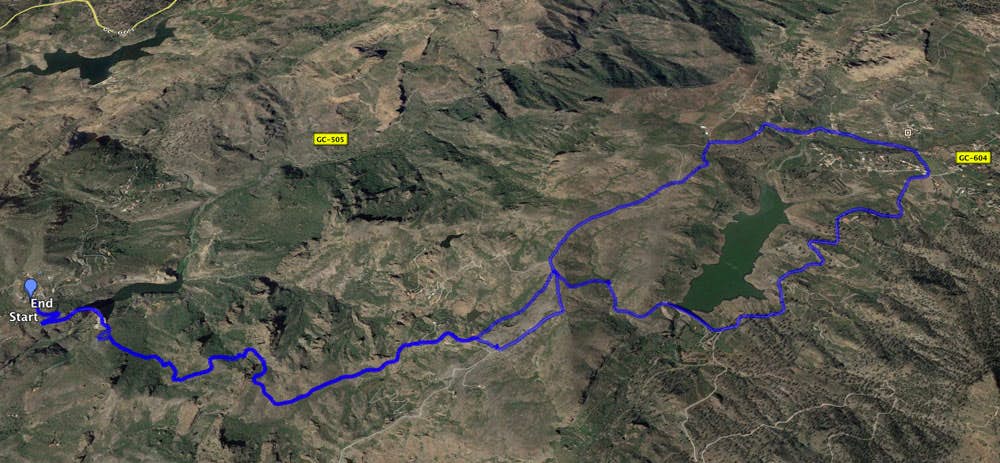 Track Hike Soria via Lomo de Palma to lake Chira