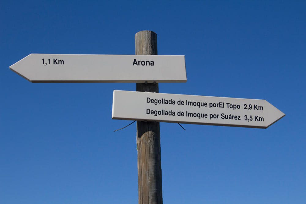 signpost for the circular Roque Imoque