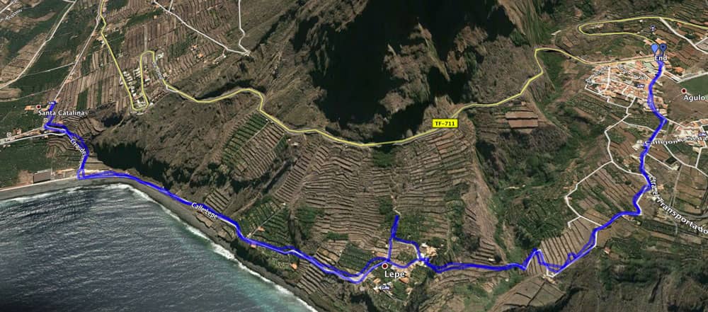 Track of the hike Agulo-Hermigua-Agulo