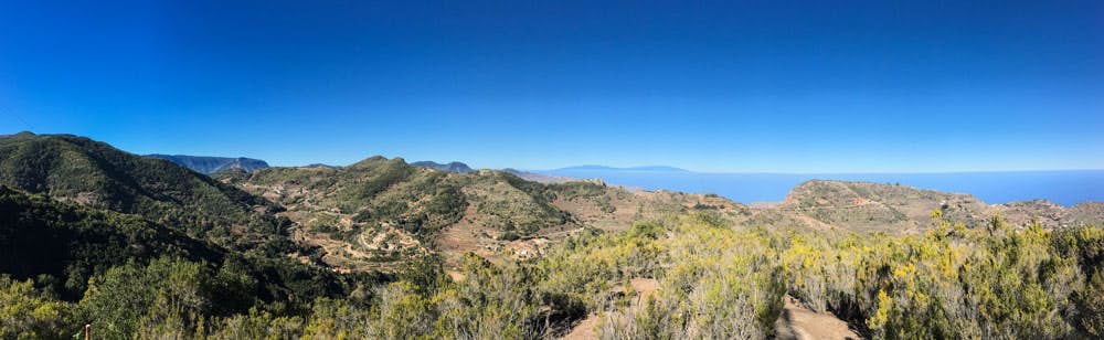 Panorama view from the hight at Cañada Grande on La Gomera