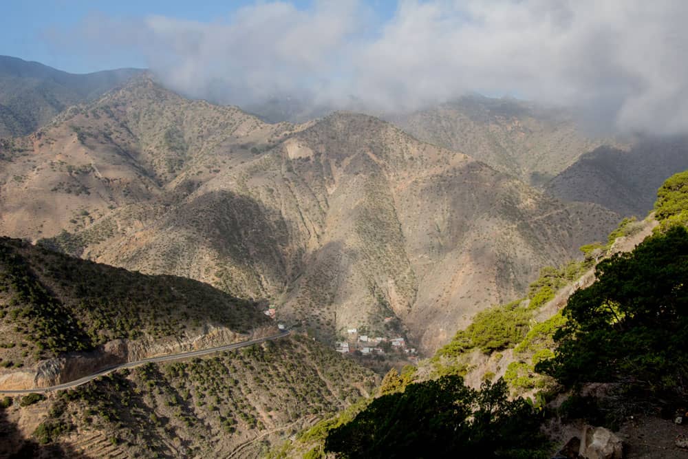 views down into the Barranco of Tamargada