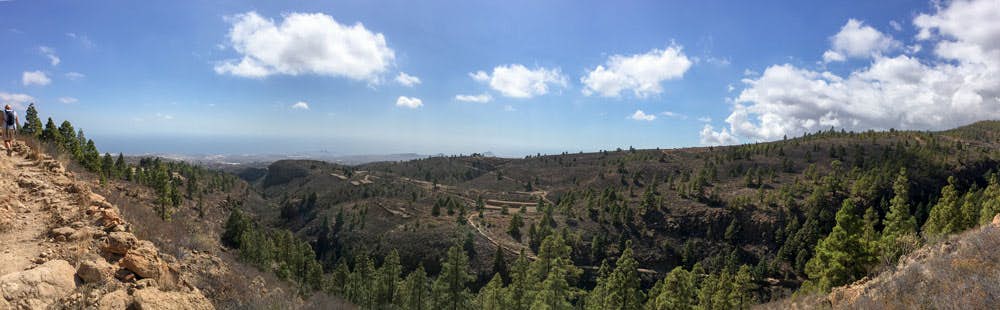 Panorama - view from the hight to the southeast coast of Tenerife
