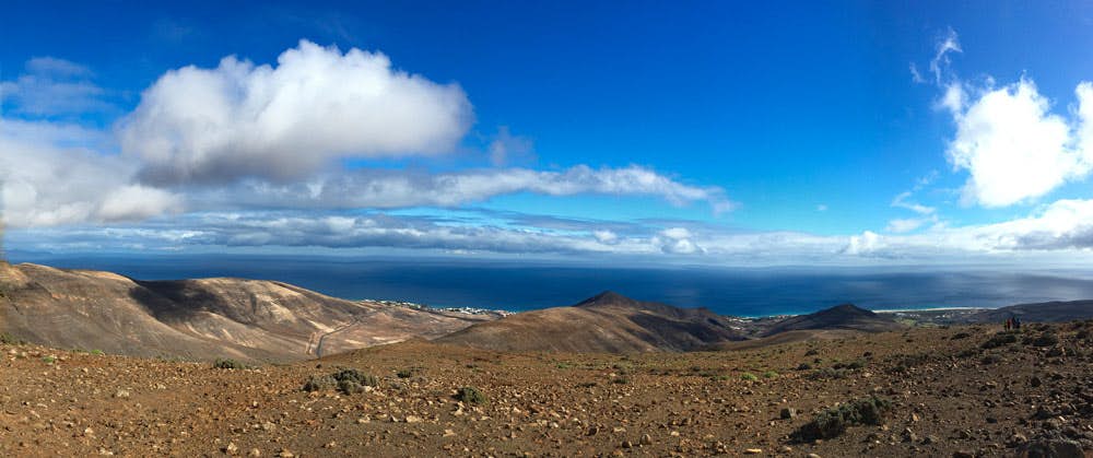 Panorama - view to the east coast, the Atlantic Ocean and Jandia
