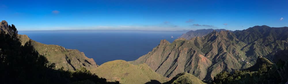 Panorama - Anaga coast and mountain ranges around Afur - Roque Taborno