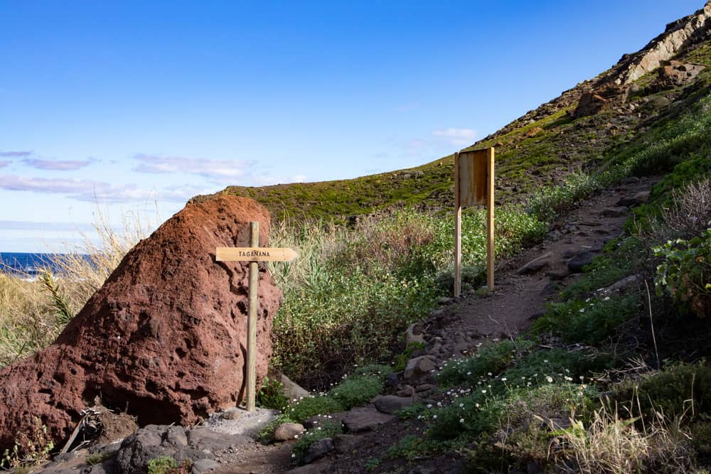 hiking path along the coast to Taganana