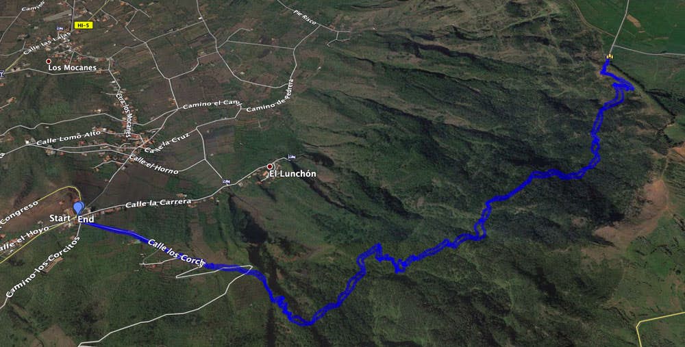 Track of the hike Mirador Jinama