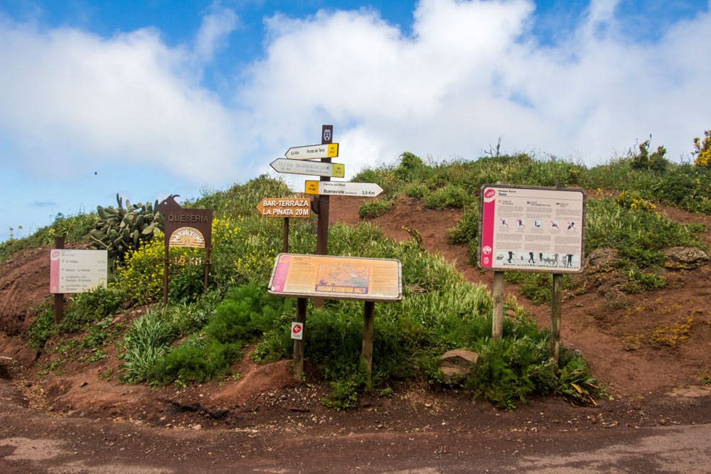 hiking signposts in Teno Alto