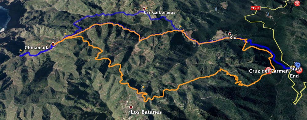 Track with a variant - circular Cruz del Carmen - Chinamada - Los Batanes