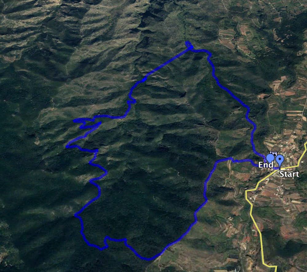 Track of the hike Erjos-tunnel-Erjos