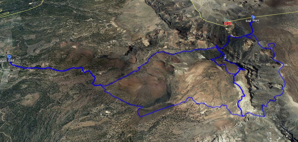 all 5 tracks leading to the summit of the Guajara