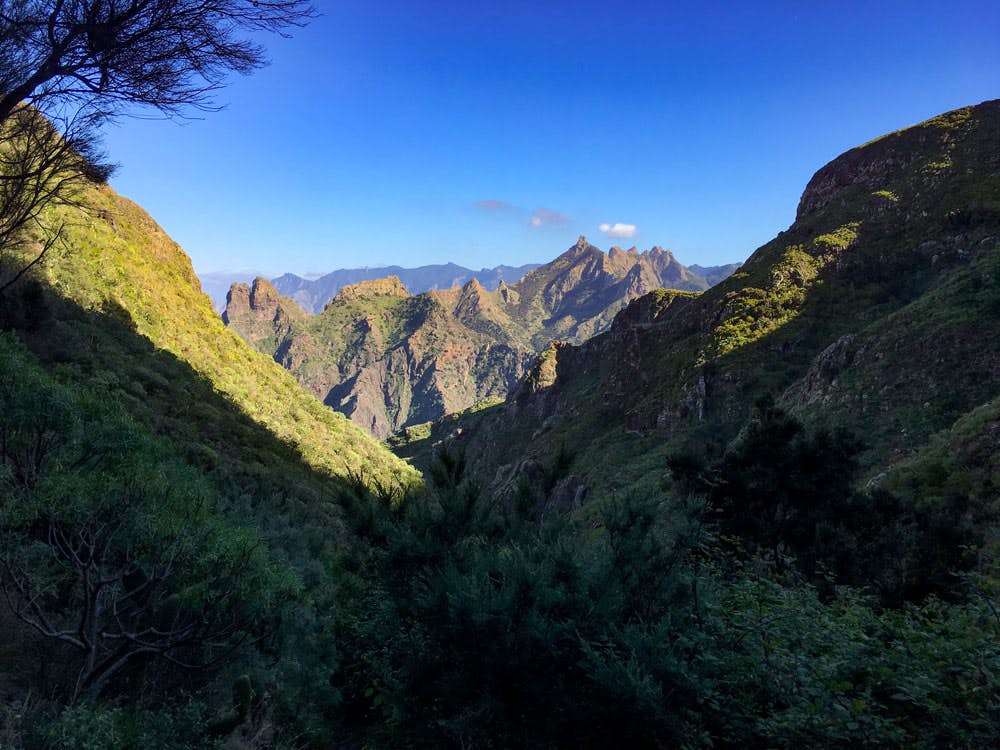 view from the hiking trail back to the Barranco of Tamadite