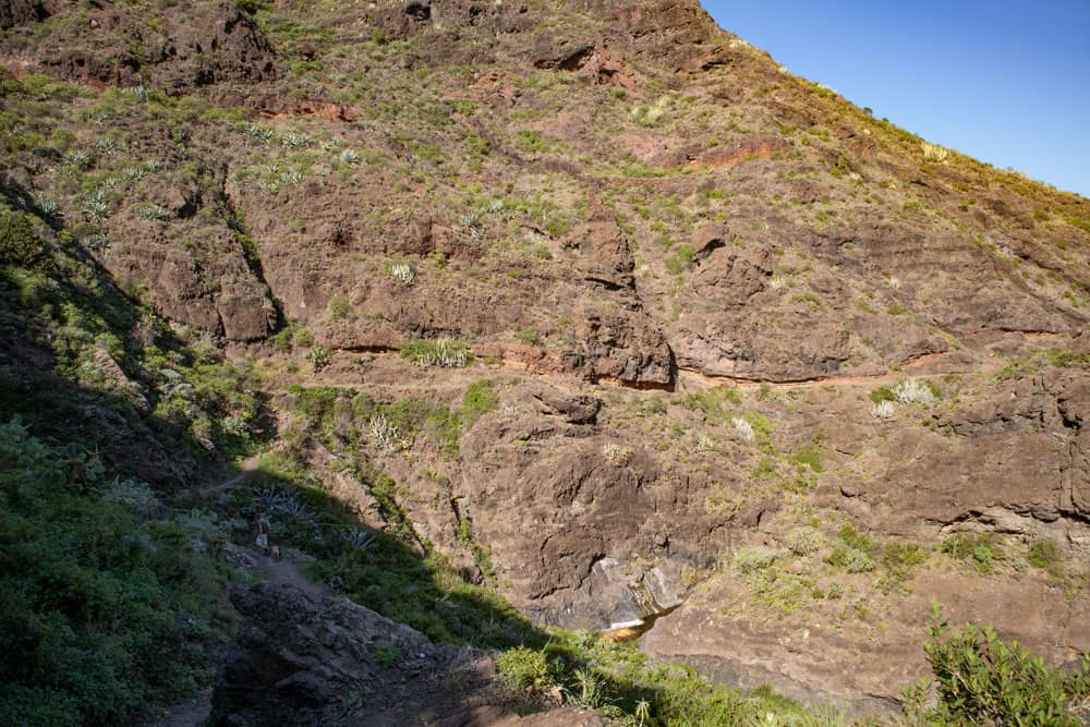 hiking trail through the Barranco into the Tamadite gorge