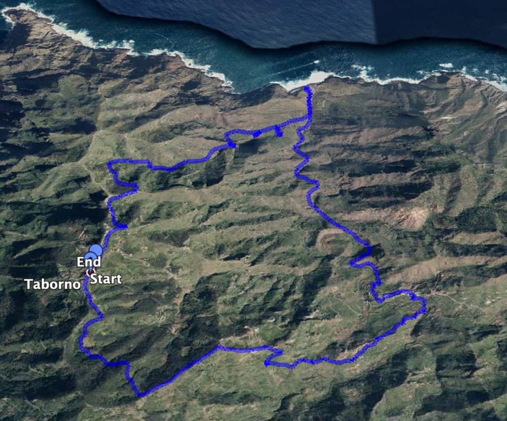 track of the circular hike from Taborno to Afur