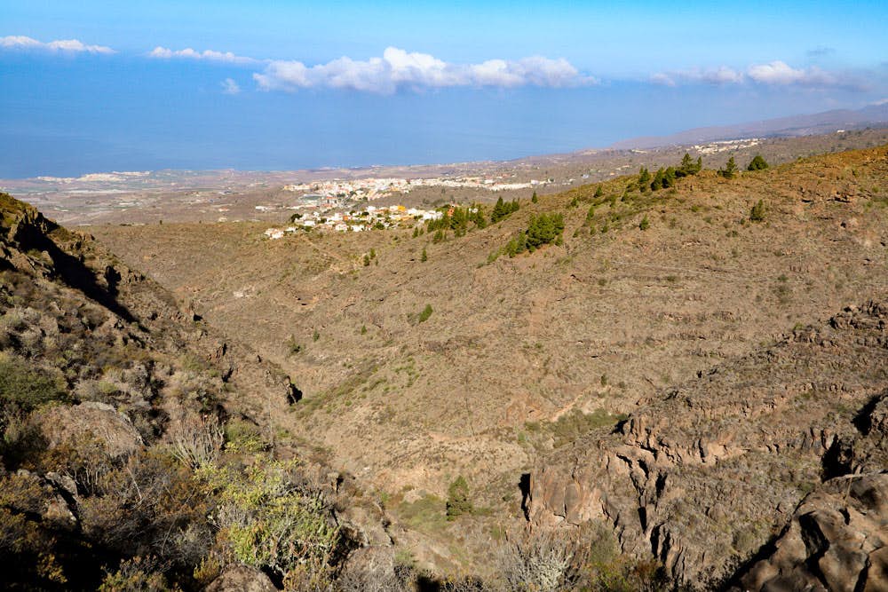 view over the Barranco to the south coast