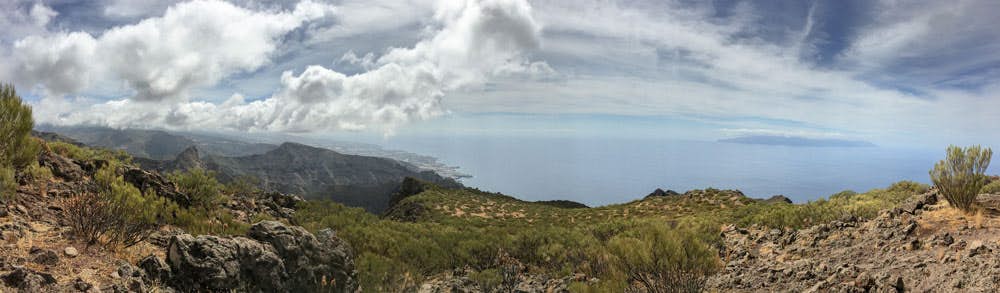 Panorama view to La Gomera and south coast