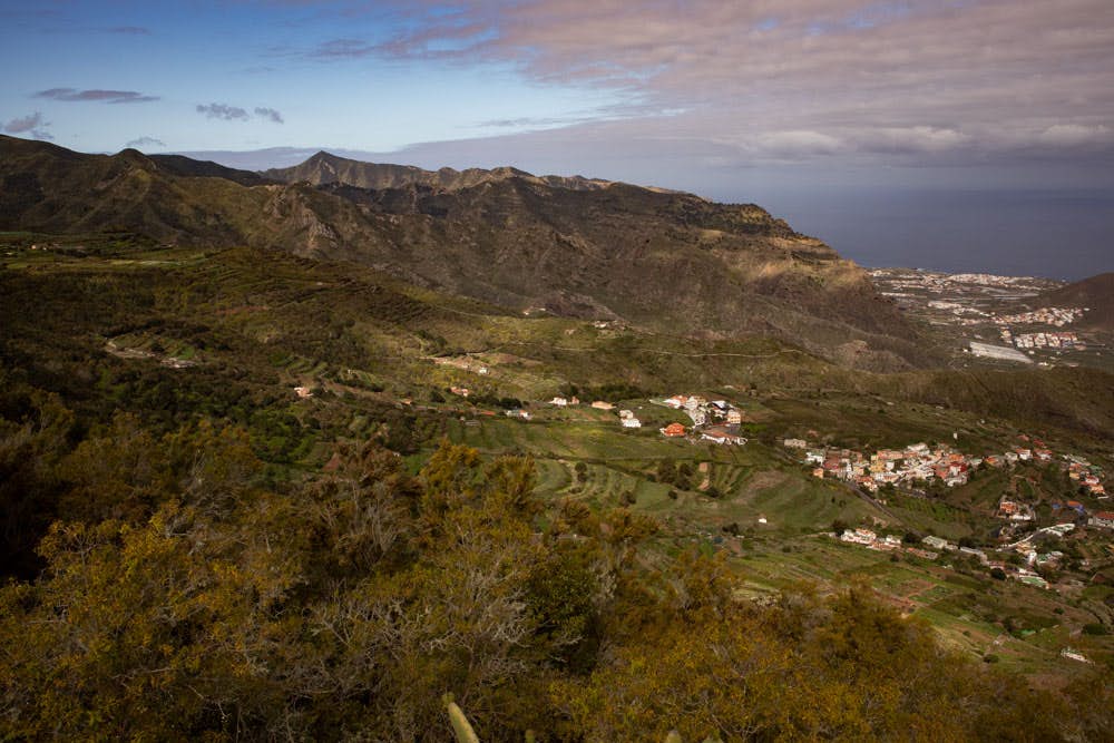 View from the ridgeway to the Atlantic and the north coast of Tenerife