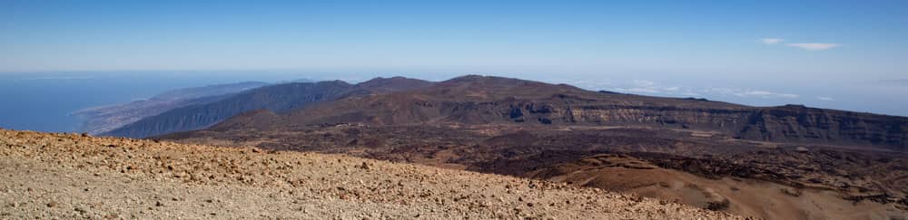 Panoramic view of the north coast and the Cañadas from the Montaña Blanca