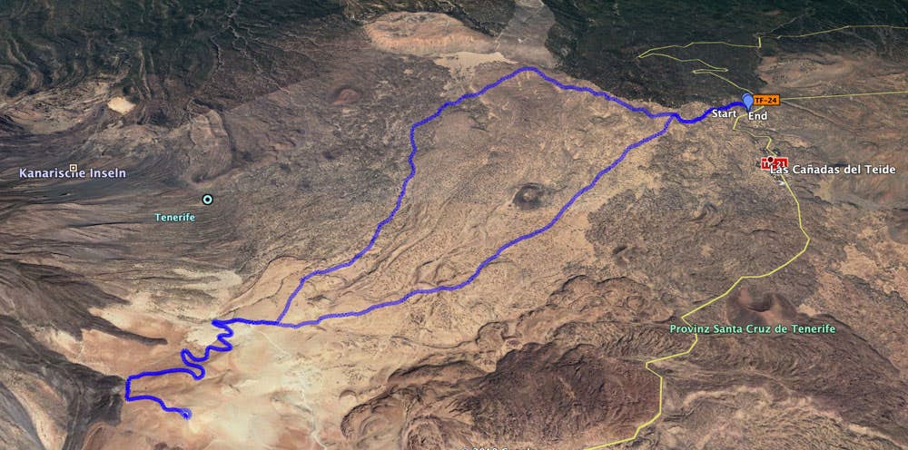 Track hiking trail Montaña Blanca from El Portillo