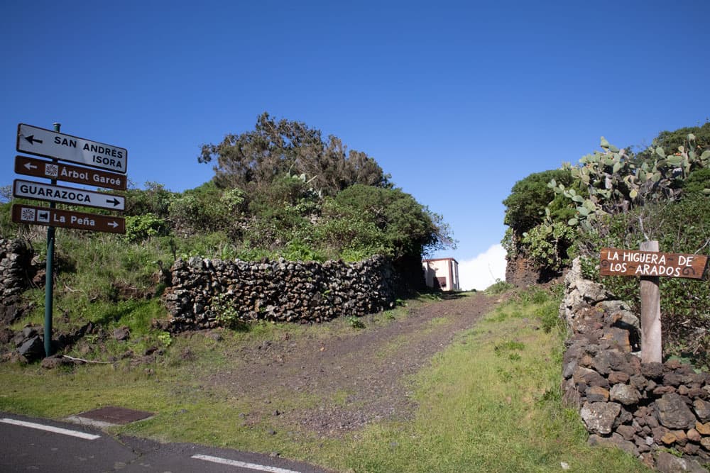 Abzweig bei Las Montañetas