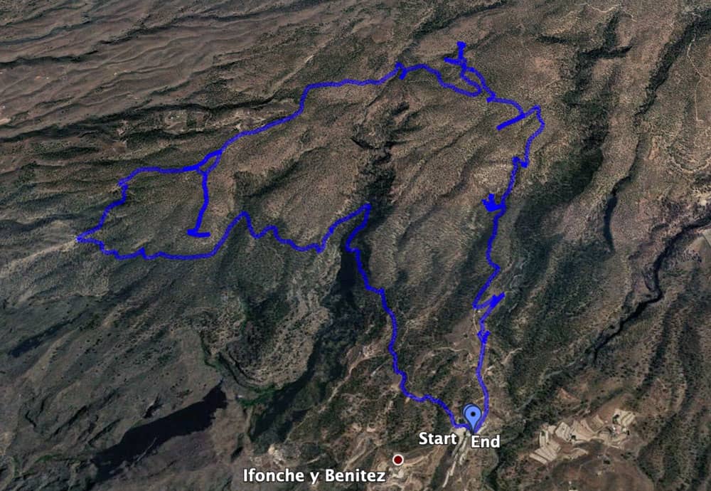 Pista del viaje de ida y vuelta por Ifonche
