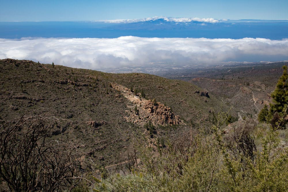 Lomo de la Fuente mit Ausblick auf La Gomera und El Hierro