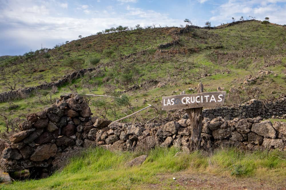 Ruta de senderismo entre verdes prados y campos