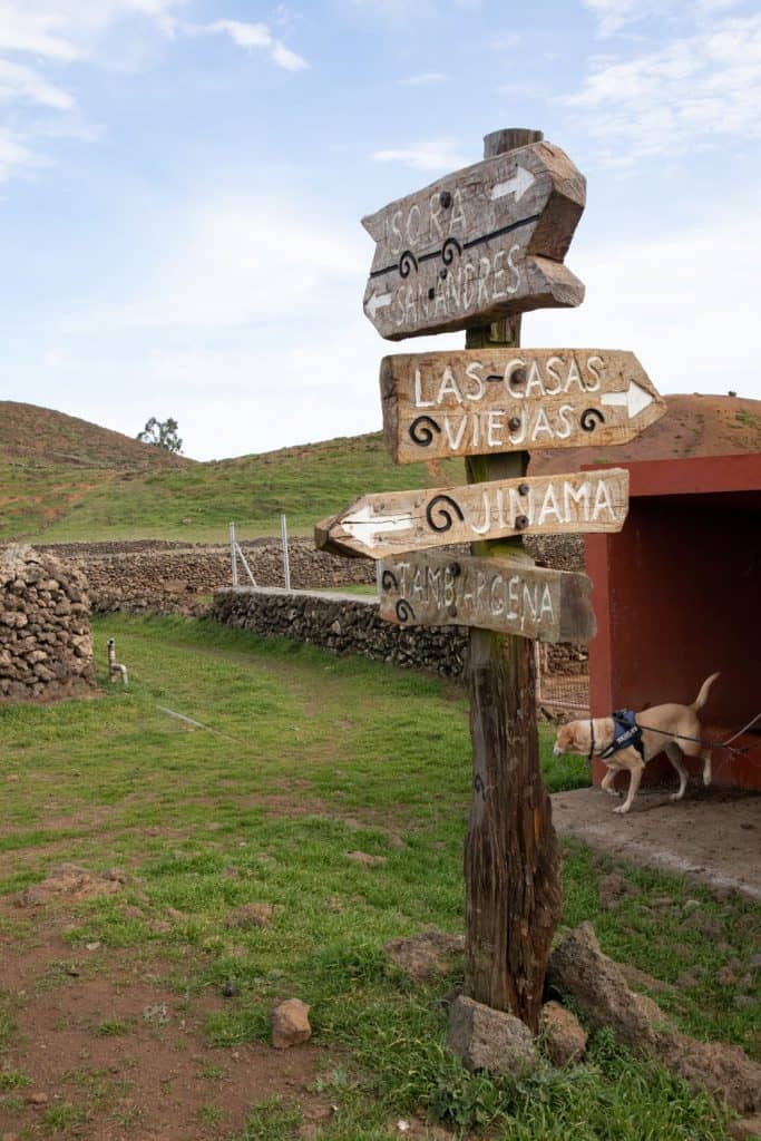 Hiking signs on the wayside