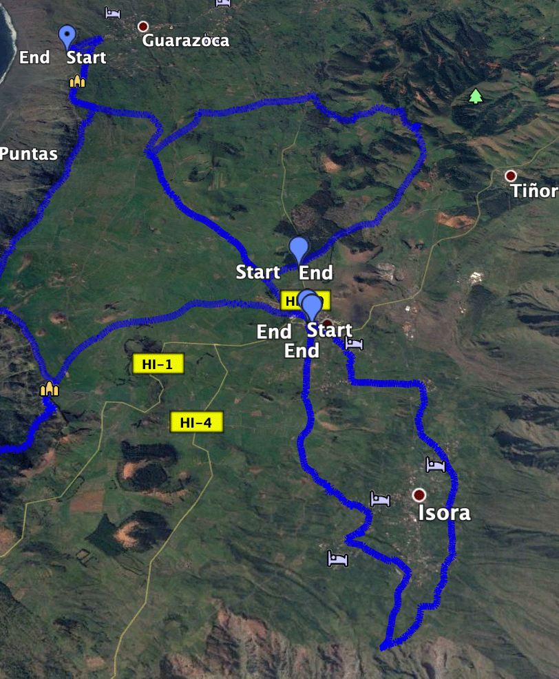 Tracks der Wanderungen um San Andrés - alle auf Sieben Inseln zu finden